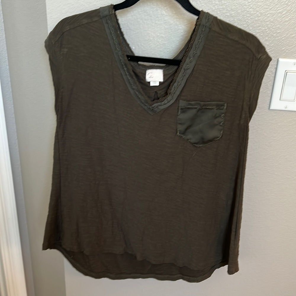 Anthropologie Silk Pocket Tee. Size medium